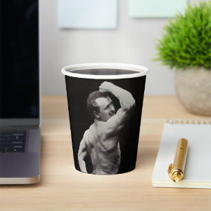 Vasos De Papel Una nueva pose de los hombres fuertes Eugen Sandow