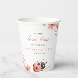 Vasos De Papel Una pequeña chinche de amor está en camino Baby Sh
