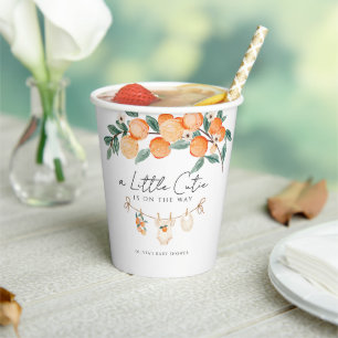 Vasos De Papel Una pequeña naranja adorable Baby Shower