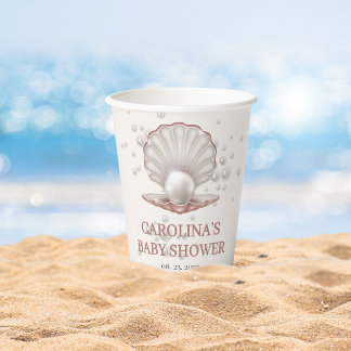 Vasos De Papel una pequeña perla bajo el mar, una pequeña ducha d