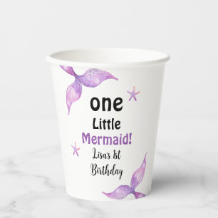 Vasos De Papel Una sirena pequeña Fiesta de cumpleaños