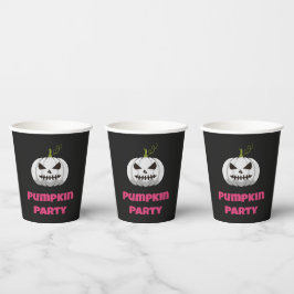 Vasos De Papel Una Taza De Papel Con Una Calabaza Y Una Calabaza 