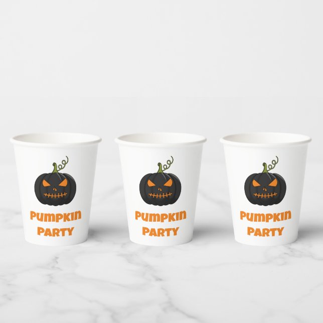 Vasos De Papel Una Taza De Papel Con Una Calabaza Y Una Calabaza  (Multi)