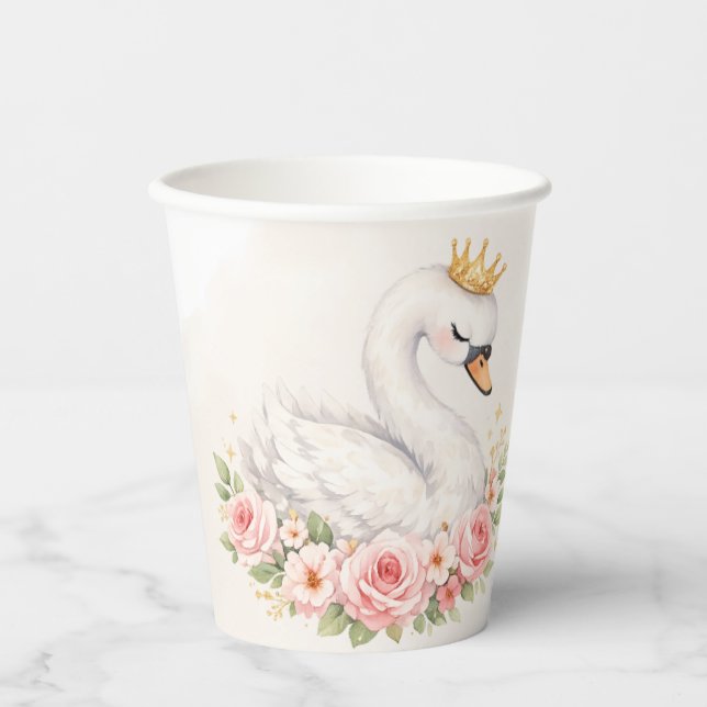 Vasos De Papel Una taza de papel de cisne dulce (Anverso)