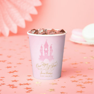Vasos De Papel Una Vez, Fairytale Castle Chica Baby Shower