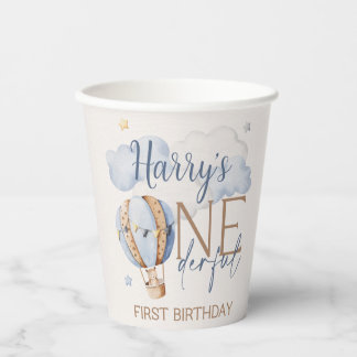 Vasos De Papel Unas maravillosas copas de papel de primer cumplea