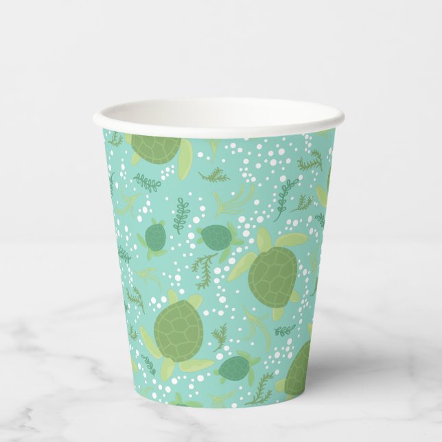 Vasos De Papel Under Sea Turtles Baby Shower (Anverso)