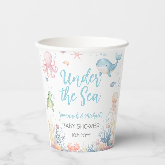 Vasos De Papel Under the Sea Baby Shower  (Anverso)