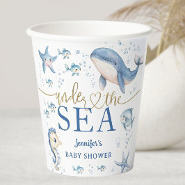 Vasos De Papel Under The Sea Baby Shower Boy Blue Ocean