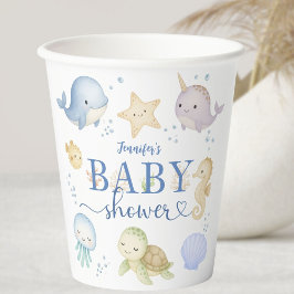 Vasos De Papel Under The Sea Baby Shower Boy Ocean
