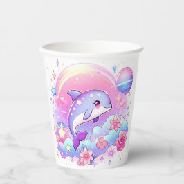 Vasos De Papel Under the Sea Majestic Dolphin Baby Shower