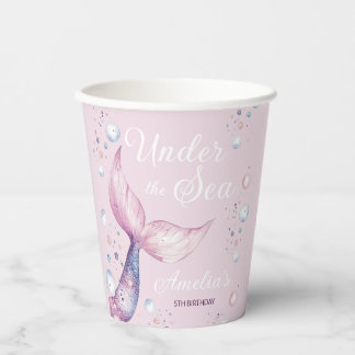 Vasos De Papel Under The Sea Mermaid Girl Birthday Party