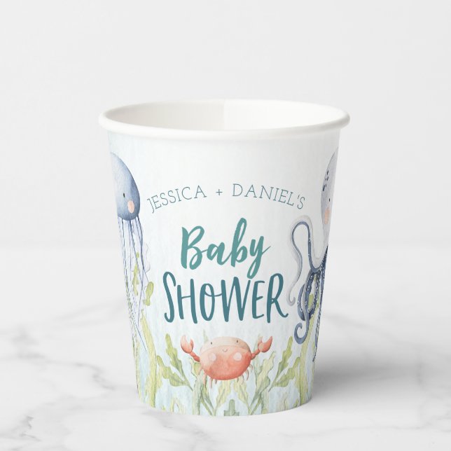 Vasos De Papel Under the Sea Ocean Baby Shower (Izquierda)