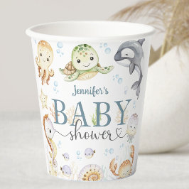 Vasos De Papel Under The Sea Ocean Baby Shower Gender Neutral