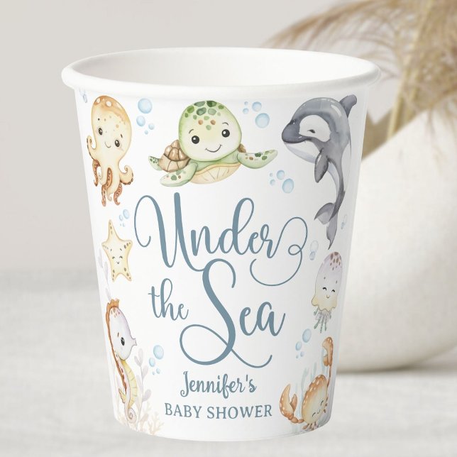 Vasos De Papel Under The Sea Ocean Baby Shower Gender Neutral (Subido por el creador)