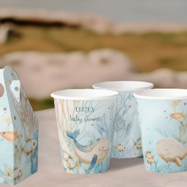Vasos De Papel Under the Sea Ocean Whale Baby Shower