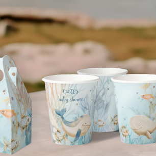 Vasos De Papel Under the Sea Ocean Whale Baby Shower