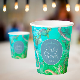 Vasos De Papel Under the Sea Turtle Baby Shower
