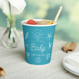 Vasos De Papel Under the Sea You Soon Blue Boy Baby Shower