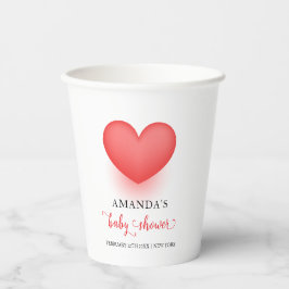 Vasos De Papel Único Pequeño Corazón San Valentín Baby Shower