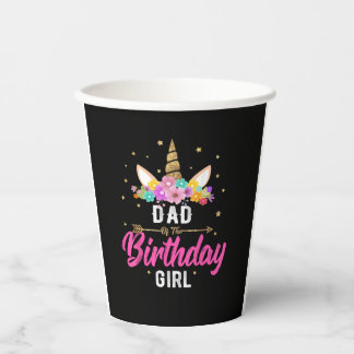 Vasos De Papel Unicorn Birthday Shirt Dad Of The Birthday Girl Te