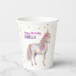 Vasos De Papel Unicorn Glitter Girls Birthday