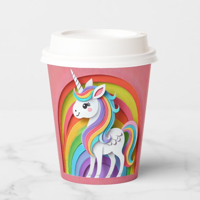 Vasos De Papel Unicornio (Anverso)