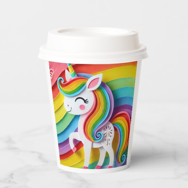 Vasos De Papel Unicornio (Anverso)