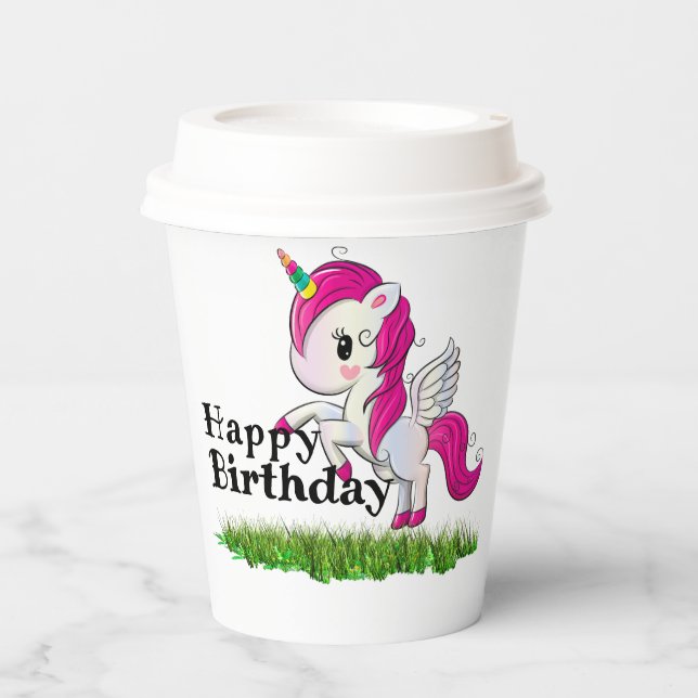 Vasos De Papel Unicornio (Anverso)