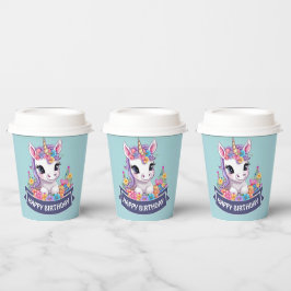 Vasos De Papel Unicornio, bebé mágico dulce