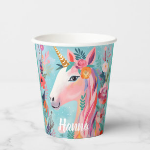 Vasos De Papel Unicornio de Sueño Pastel Arcoíris
