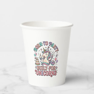 Vasos De Papel Unicornio nacido para la fiesta construido para un