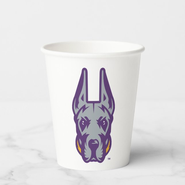 Vasos De Papel Universidad de Albany Gran Cabeza de Mascota Dane (Reverso )