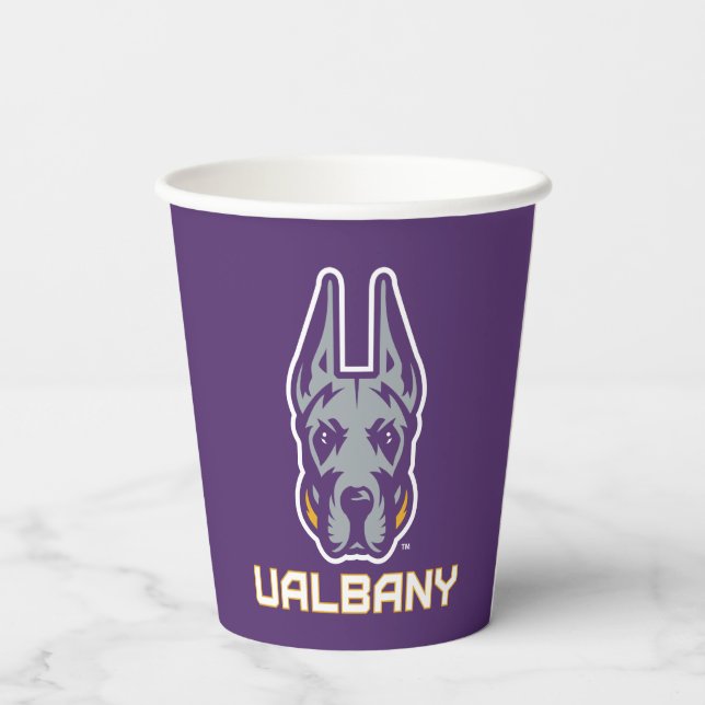 Vasos De Papel Universidad de Albany Great Danes (Reverso )