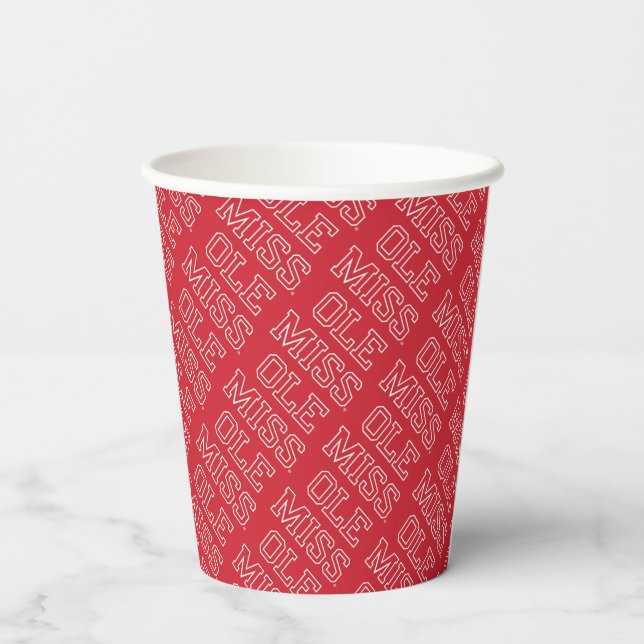 Vasos De Papel Universidad de Misisipi | Ole Miss Wordmark (Reverso )