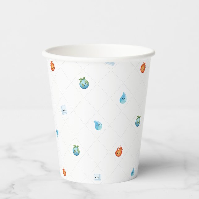 Vasos De Papel Uno con los elementos primer cumpleaños (Anverso)