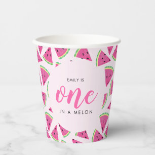 Vasos De Papel Uno en un melón 1er cumpleaños