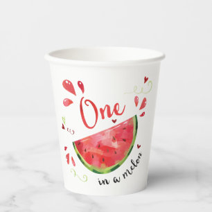 Vasos De Papel Uno rojo en una fiesta de cumpleaños de Melón