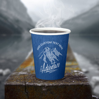 Vasos De Papel Up For Adventure Mountains White ID358
