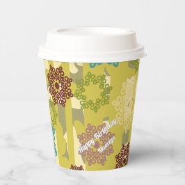 Vasos De Papel Urban Camouflage Floral Pattern Birthday