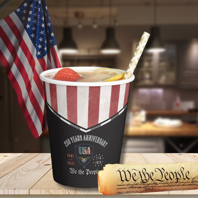 Vasos De Papel US 250 We the People Patriotic Anniversary Paper  (US 250 We the People Patriotic Anniversary Paper Cups)