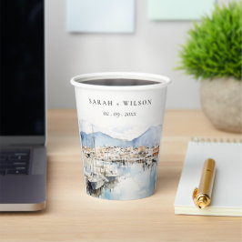 Vasos De Papel Ushuaia, Argentina Watercolor Landscape Wedding