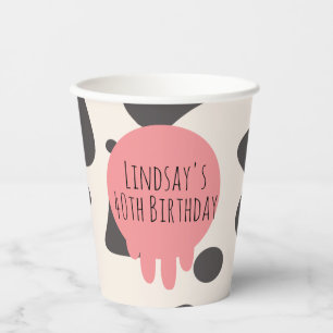 Vasos De Papel Vaca Divertida Estampada Fiesta de Cumpleaños de A