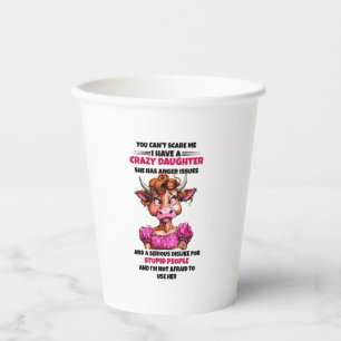 Vasos De Papel Vaca No Puedes Asustarme Tengo Una Hija Loca Ella