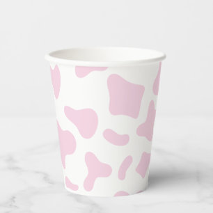 Vasos De Papel Vaca rosada de rodeo imprime cumpleaños occidental