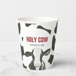 Vasos De Papel Vaca Sagrada Cumpleaños de una vaca estampada