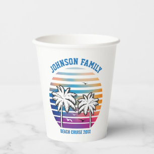 Vasos De Papel Vacaciones de crucero personalizadas para reunión