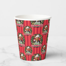 Vasos De Papel Vacaciones de navidades | Patrón Merry Clarkmas