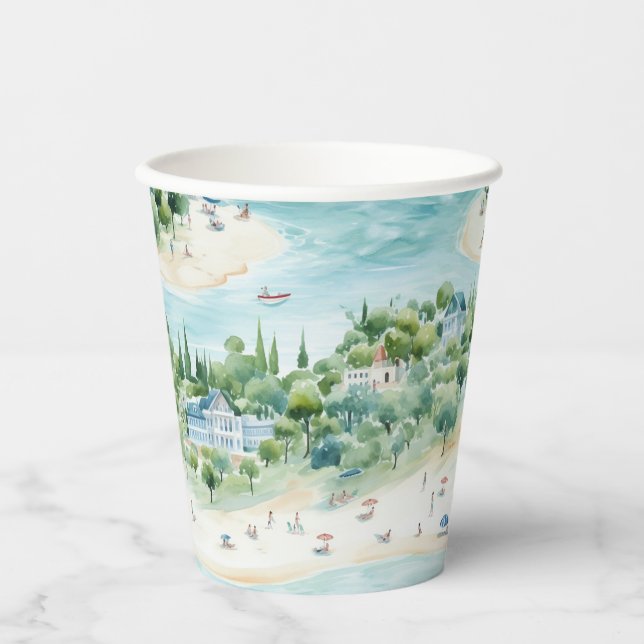Vasos De Papel Vacaciones de verano de ensueño - taza de papel (Anverso)