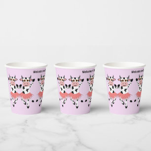 Vasos De Papel Vacas bailadoras cortas y divertidas